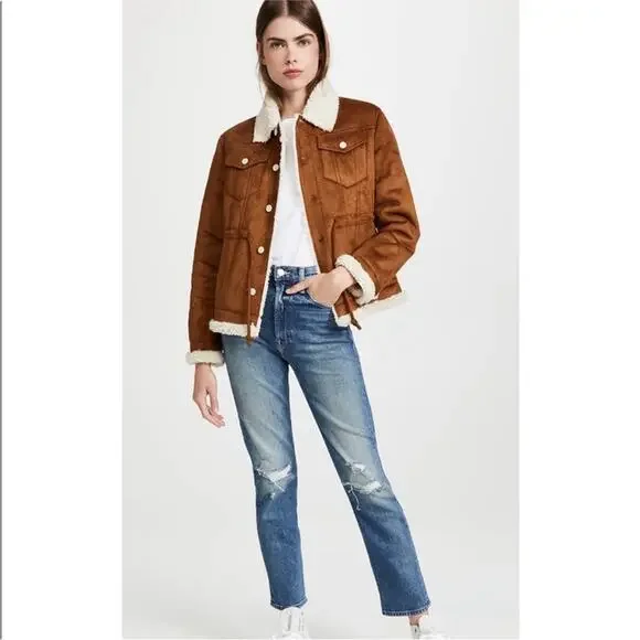 MOTHER | Jackets & Coats | Mother Brown Leather Jacket With Cream